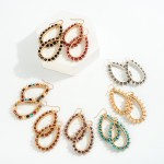 Wholesale metal Teardrop Earrings Beaded Edge L