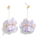 Wholesale dainty Straight Drop Earrings Metal Flower Drop L