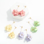 Wholesale dainty Straight Drop Earrings Metal Flower Drop L