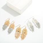 Wholesale metal Layered Leaf Drop Earrings L