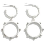 Wholesale worn Linked Circular Drop Earring Fixed Bead Detail L