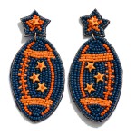 Wholesale seed Beaded Football Earring Star Stitching Detail L