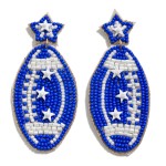 Wholesale seed Beaded Football Earring Star Stitching Detail L