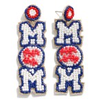 Wholesale baseball Mom Seed Beaded Drop Earrings L