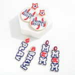 Wholesale baseball Mom Seed Beaded Drop Earrings L