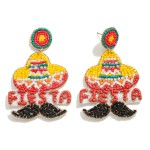 Seed Beaded 'Fiesta' Drop Earrings

- Approximately 2.25" L