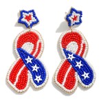 Wholesale americana Seed Beaded Ribbon Drop Earring L