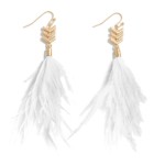 Stacked Arrow Drop Earring Featuring Feather Dangle

- Approximately 4" L
- Lightweight Construction 