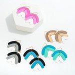 Wholesale retro Cut Stacked Metal Arch Drop Earrings L