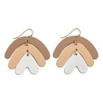 Wholesale retro Cut Stacked Metal Arch Drop Earrings L