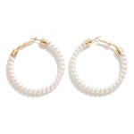Wholesale telephone Cable Wrapped Gold Drop Earring L