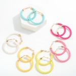 Wholesale telephone Cable Wrapped Gold Drop Earring L