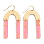 Wholesale textured Gold Arch Gold Inlay Resin Dangle L