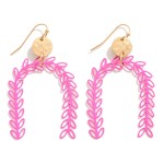 Wholesale leaf Arch Drop Earrings Gold Post L