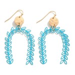 Leaf Arch Drop Earrings With Gold Tone Post

- Approximately 2" L