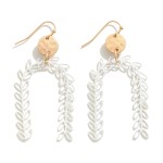 Wholesale leaf Arch Drop Earrings Gold Post L