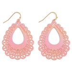Wholesale ultralight Brass Punched Filigree Teardrop Earrings L Brass Constructi