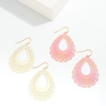 Wholesale ultralight Brass Punched Filigree Teardrop Earrings L Brass Constructi