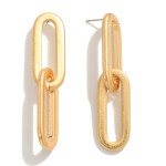Wholesale worn Gold Paperclip Drop Earrings L Hypoallergenic Titanium Post