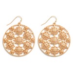Wholesale circular Metal Filigree Drop Earrings L