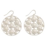 Wholesale circular Metal Filigree Drop Earrings L