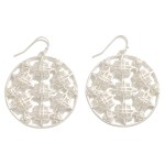 Wholesale circular Metal Filigree Drop Earrings L