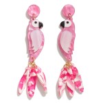 Resin Parrot Drop Earring With Resin Tassel Feather Details

- Approximately 2.5" L