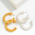 Wholesale multi Textured Metal Hoop Earrings Hypoallergenic Titanium Posts D