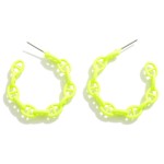 Coated Chain Link Drop Hoop Earrings

- Approximately 1.25" L