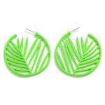 Wholesale metal Palm Frond Leaf Drop Earrings L