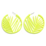 Wholesale metal Palm Frond Leaf Drop Earrings L