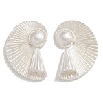 Wholesale metal Spiral Shell Drop Earrings L Hypoallergenic Titanium Post