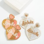 Wholesale seed Beaded Cursive Bride Heart Drop Earrings L