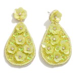 Seed Beaded Flower Teardrop Earring

- Approximately 2.5" L