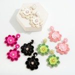 Wholesale seed Bead Sequin D Flower Drop Earrings L