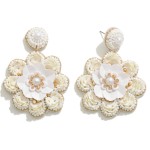 Seed Bead and Sequin 3D Flower Drop Earrings

- Approximately 2" L