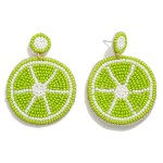 Wholesale seed Beaded Sliced Fruit Drop Earrings L