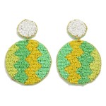 Wholesale seed Beaded Circular Multicolored Chevron Drop Earrings L