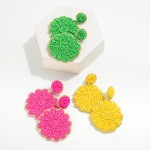 Wholesale seed Beaded Monochromatic Flower Drop Earrings L