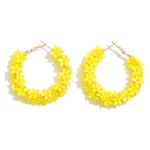 Flower Seed Beaded Hoop Earring

- Approximately 2" L