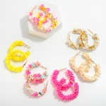 Wholesale flower Seed Beaded Hoop Earring L