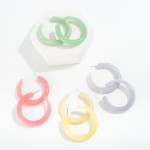 Wholesale marbled Acetate Hoop Earrings D