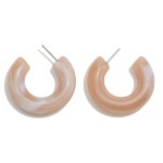 Wholesale marbled Acetate Hoop Earrings D