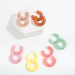 Wholesale marbled Acetate Hoop Earrings D