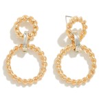 Wholesale twisted Metal Drop Earrings Two Detail L