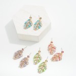 Rhinestone And Beaded Leaf Drop Earrings

- Approximately 1.25" L