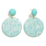 Marbled Circular Resin Drop Earring 

- Approximately 2.25" L