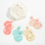 Wholesale marbled Circular Resin Drop Earring L