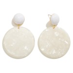 Wholesale marbled Circular Resin Drop Earring L