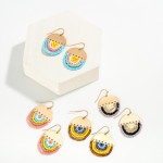 Wholesale circular Drop Earring Seed Beaded Detail L